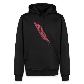 Line color - Männer Premium Bio Hoodie - Schwarz - Vorne - Nico (187cm)