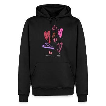 Abstract design Vielleicht tolle farbige Herzen - Männer Premium Bio Hoodie - Schwarz - Vorne - Nico (187cm)