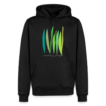 Dessin abstrait La croissance des tiges - Sweat à capuche Premium bio Homme - noir - Devant - Nico (187cm)