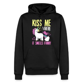 Licorne arc-en-ciel Unicorn Party T-shirt cadeau - Sweat à capuche Premium bio Homme - noir - Devant - Nico (187cm)