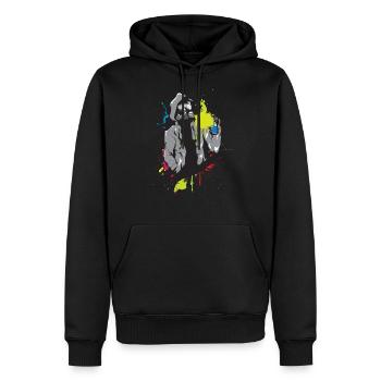 Masque Grafitti pulvérisateur - Sweat à capuche Premium bio Homme - noir - Devant - Nico (187cm)