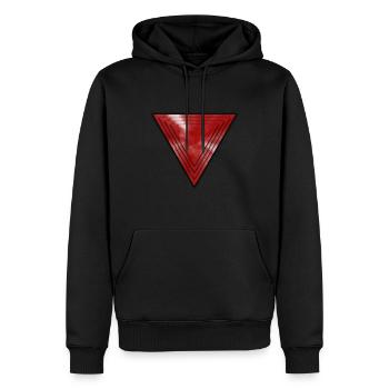 Pyramide abstraite en rouge - Sweat à capuche Premium bio Homme - noir - Devant - Nico (187cm)