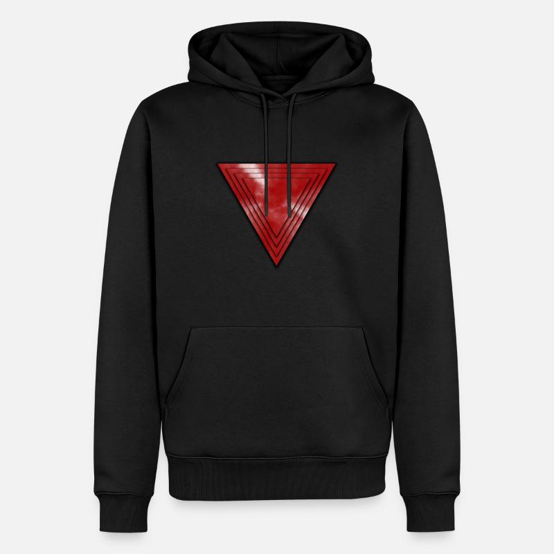 Pyramide abstraite en rouge - Sweat à capuche Premium bio Homme - noir