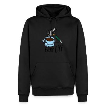 Coffee Cigarette - Sweat à capuche Premium bio Homme - noir - Devant - Nico (187cm)