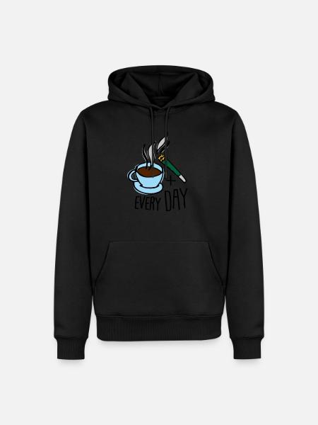 Coffee Cigarette - Men’s Premium Organic Hoodie - black