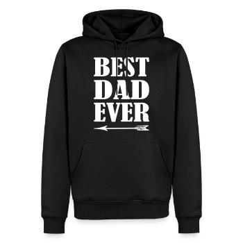Best Dad Ever - Sweat à capuche Premium bio Homme - noir - Devant - Nico (187cm)