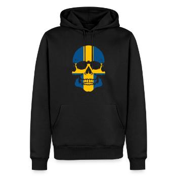 Suède crâne - Sweat à capuche Premium bio Homme - noir - Devant - Nico (187cm)