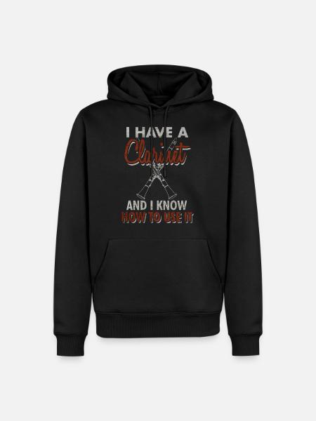 clarinet - Men’s Premium Organic Hoodie - black