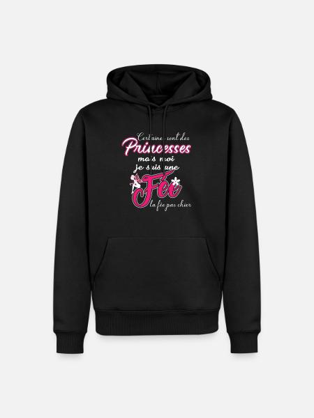 Maglietta Princesses - la fata non caga - Felpa con cappuccio ecologica premium da uomo - nero