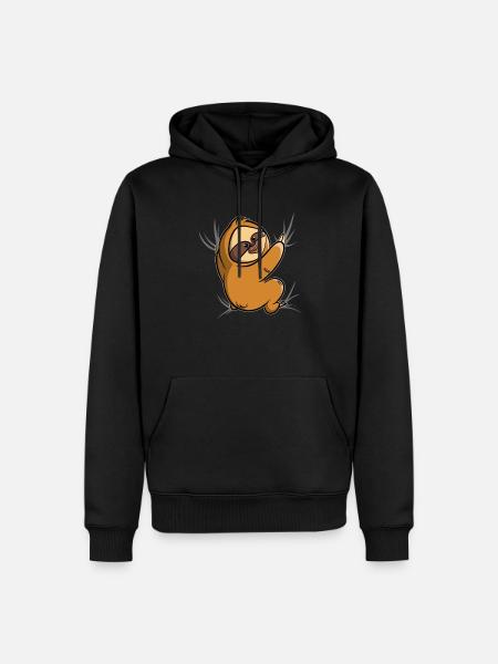 Sloth clings tight - Men’s Premium Organic Hoodie - black