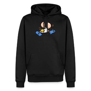 Skateboard accident egg - Men’s Premium Organic Hoodie - black - Front - Nico (187cm)