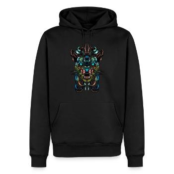 Feline - Men’s Premium Organic Hoodie - black - Front - Nico (187cm)