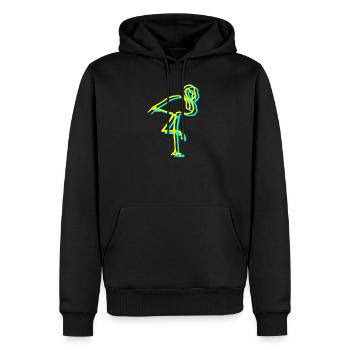 neon Flamingo - Männer Premium Bio Hoodie - Schwarz - Vorne - Nico (187cm)
