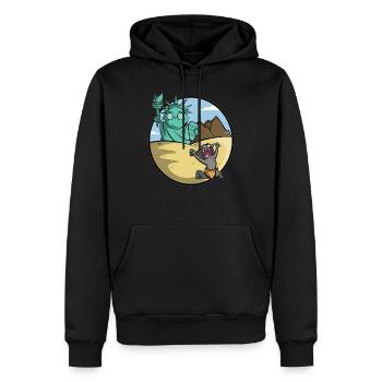 Planter les chats - Sweat à capuche Premium bio Homme - noir - Devant - Nico (187cm)