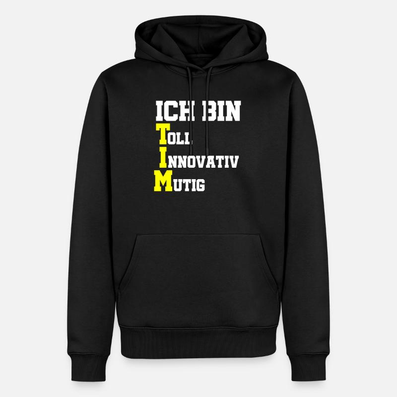 Ich bin Tim - Männer Premium Bio Hoodie - Schwarz