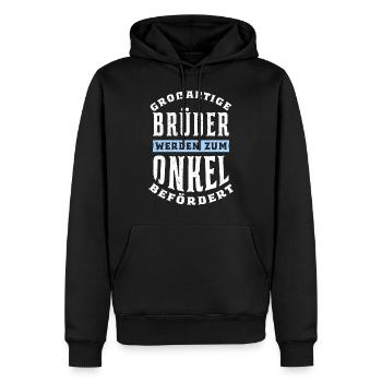 Großartige Brüder werden zum Onkel befördert - Männer Premium Bio Hoodie - Schwarz - Vorne - Nico (187cm)