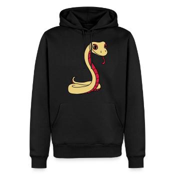 serpent visage tête gecko lézard reptile réel - Sweat à capuche Premium bio Homme - noir - Devant - Nico (187cm)