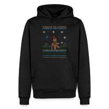 Tanzender Lebkuchenmann christmascontest - Männer Premium Bio Hoodie - Schwarz - Vorne - Nico (187cm)