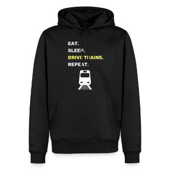 Train leader train funny saying - Men’s Premium Organic Hoodie - black - Front - Nico (187cm)