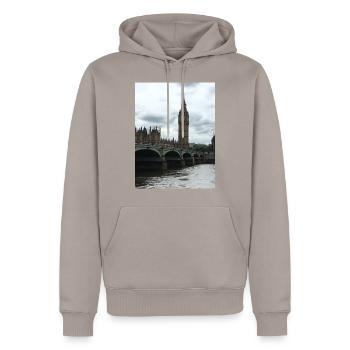 Big Ben London Bridge - Men’s Premium Organic Hoodie - taupe - Front - Nico (187cm)