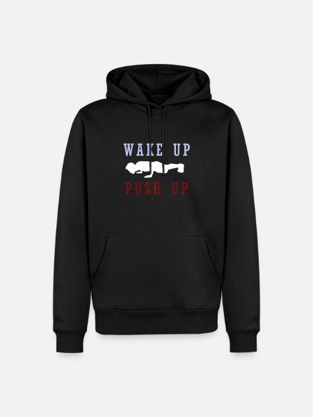 Pousser la motivation avec l'image et le dire - Sweat à capuche Premium bio Homme - noir