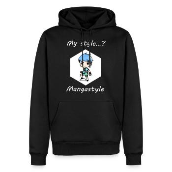 Manga - Anime - Jeune - Style BD - Sweat à capuche Premium bio Homme - noir - Devant - Nico (187cm)