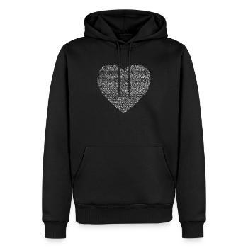 Jésus amour - Sweat à capuche Premium bio Homme - noir - Devant - Nico (187cm)