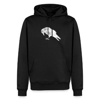 Rabe - Männer Premium Bio Hoodie - Schwarz - Vorne - Nico (187cm)