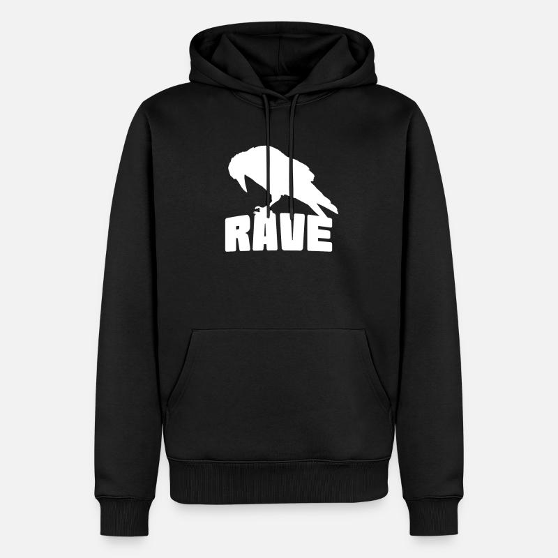 Rabe - Männer Premium Bio Hoodie - Schwarz