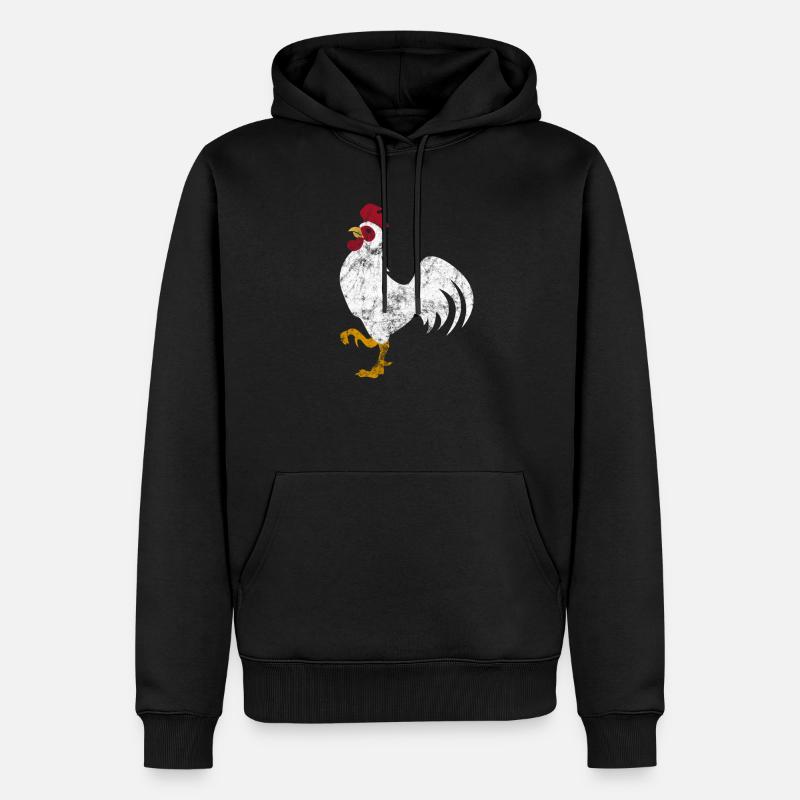 Hahn - Männer Premium Bio Hoodie - Schwarz