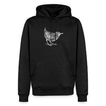 Vogel - Männer Premium Bio Hoodie - Schwarz - Vorne - Nico (187cm)
