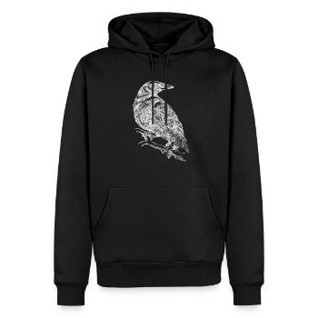 Vogel - Männer Premium Bio Hoodie - Schwarz - Vorne - Nico (187cm)
