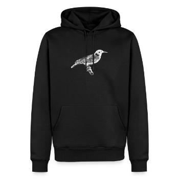 Vogel - Männer Premium Bio Hoodie - Schwarz - Vorne - Nico (187cm)