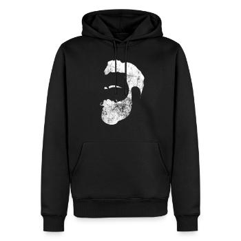 Hipster Bart - Männer Premium Bio Hoodie - Schwarz - Vorne - Nico (187cm)