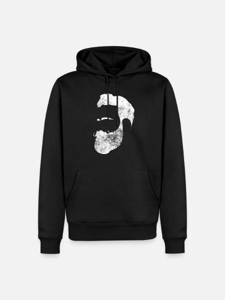 Hipster Bart - Männer Premium Bio Hoodie - Schwarz