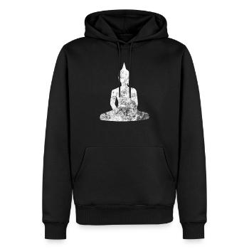 Bouddha - Sweat à capuche Premium bio Homme - noir - Devant - Nico (187cm)
