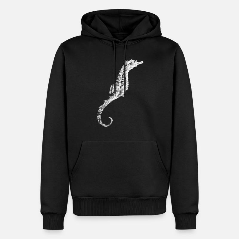 Seepferdchen - Männer Premium Bio Hoodie - Schwarz