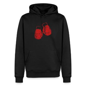 Boxhandschuhe - Männer Premium Bio Hoodie - Schwarz - Vorne - Nico (187cm)