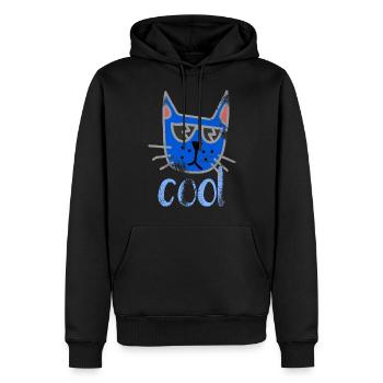 Katze - Männer Premium Bio Hoodie - Schwarz - Vorne - Nico (187cm)