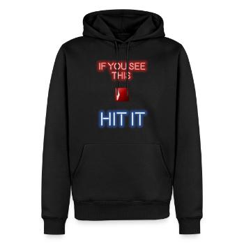 Si tu vois ça en RV, frappe-le ! - Sweat à capuche Premium bio Homme - noir - Devant - Nico (187cm)