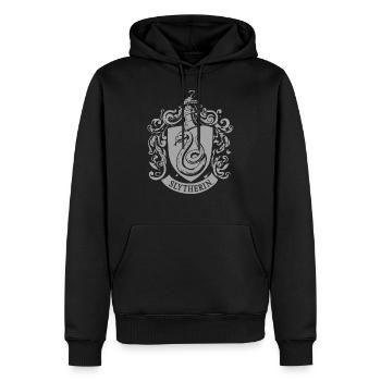 Harry Potter Slytherin Wappen - Männer Premium Bio Hoodie - Schwarz - Vorne - Nico (187cm)