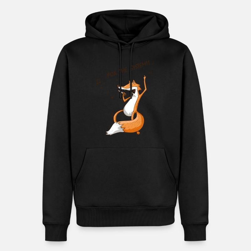 Fox the system! - Sweat à capuche Premium bio Homme - noir