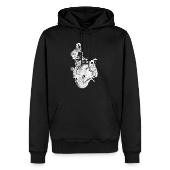 Biker Motorradfahren Motorrad Motorradfahrerin - Männer Premium Bio Hoodie - Schwarz - Vorne - Nico (187cm)