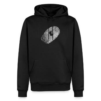 Hase - Männer Premium Bio Hoodie - Schwarz - Vorne - Nico (187cm)