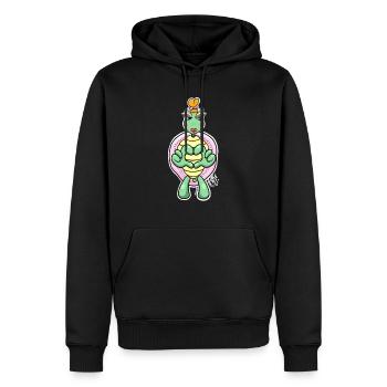 Girlie turtle / turtle - Men’s Premium Organic Hoodie - black - Front - Nico (187cm)