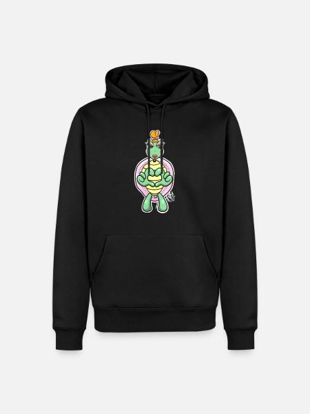 Girlie turtle / turtle - Men’s Premium Organic Hoodie - black