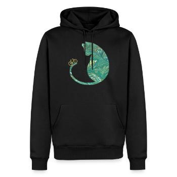 cat and bike e 71 - Men’s Premium Organic Hoodie - black - Front - Nico (187cm)