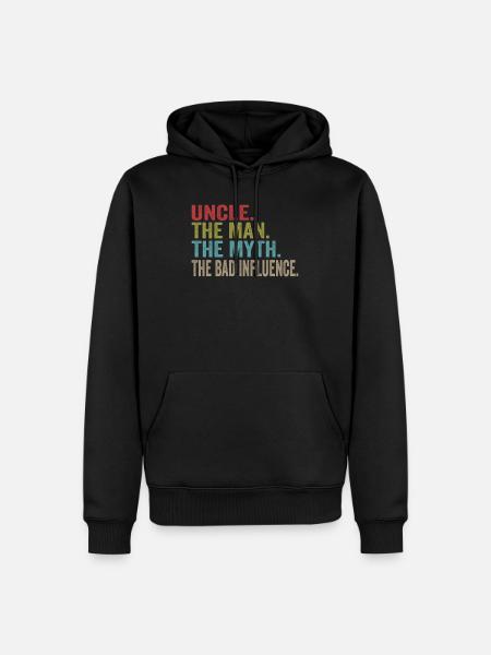 Der Onkel - Männer Premium Bio Hoodie - Schwarz