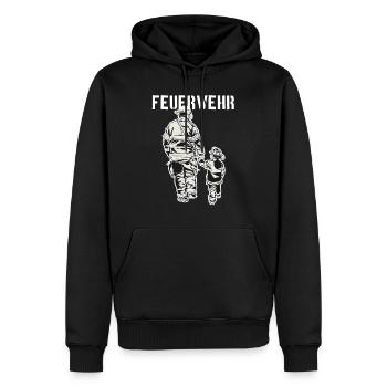 Fire brigade - Men’s Premium Organic Hoodie - black - Front - Nico (187cm)