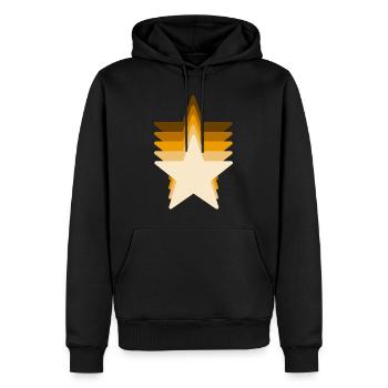 braune Sternschnuppe - Männer Premium Bio Hoodie - Schwarz - Vorne - Nico (187cm)